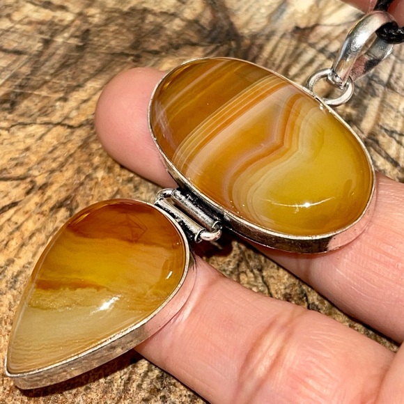 Rustic Color Sardonyx Agate Pendant 2 7/8” - Picture 4 of 15